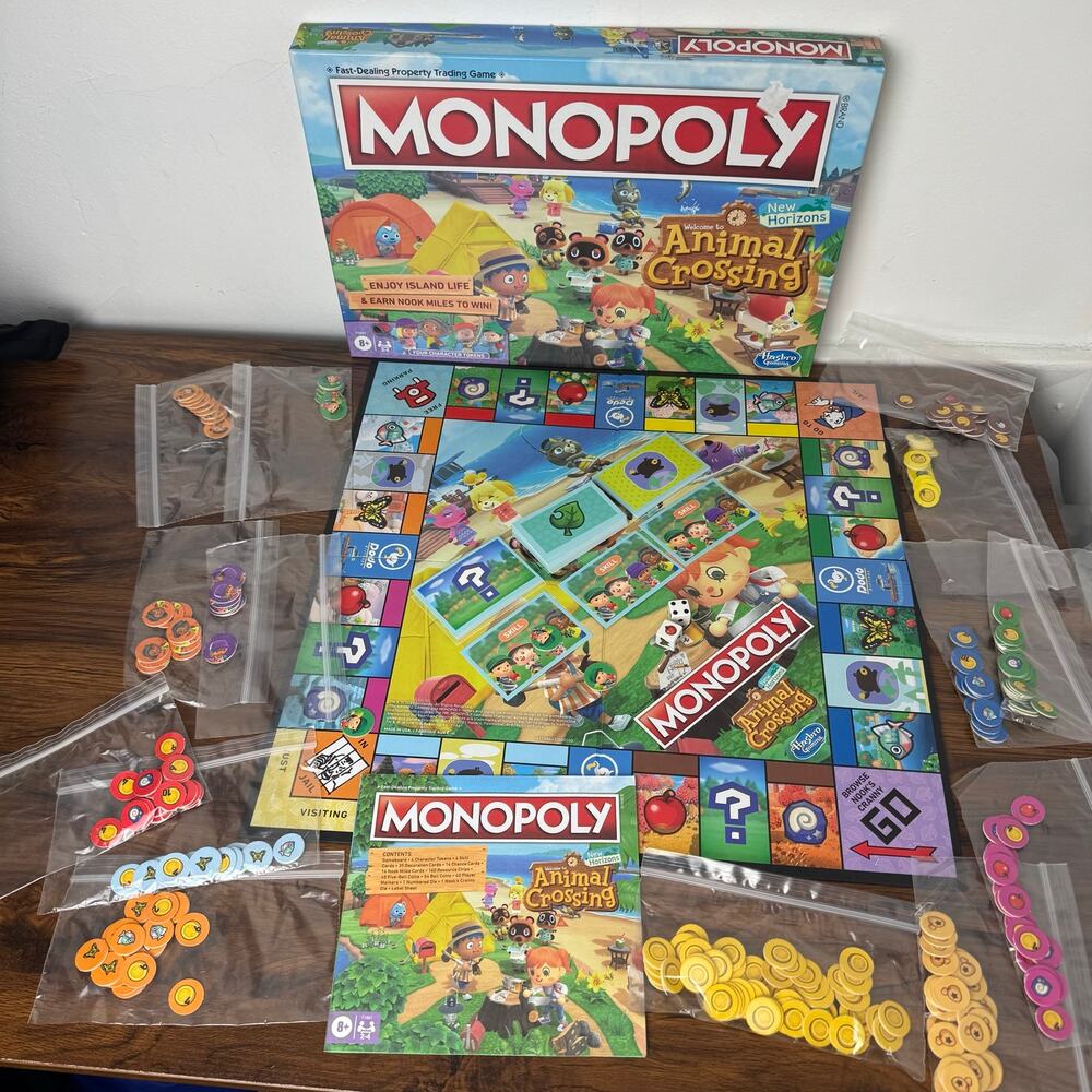 Monopoly Animal Crossing New Horizons Board Game Missing Tokens Replacement Part